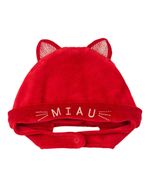 Touca de Bebê Plush Bordado Miau