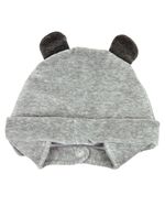 Touca de Bebe Plush com Botão Bordado de Ursinho