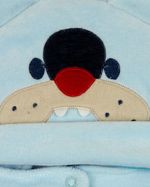 Touca de Bebe Plush com Botão Bordado de Cachorrinho Bulldog