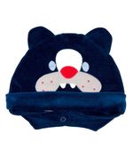 Touca de Bebe Plush com Botão Bordado de Cachorrinho Bulldog