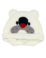 Touca de Bebe Plush com Botão Bordado de Cachorrinho Bulldog