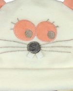 Touca de Bebe Plush com Botão Bordado de Ratinho