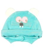 Touca de Bebe Plush com Botão Bordado de Ratinho