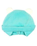 Touca de Bebe Plush com Botão Bordado de Ratinho