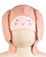 Touca de bebê Malha Pelúcia Ovelhinha