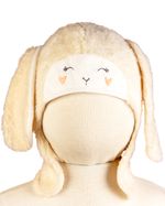 Touca de bebê Malha Pelúcia Ovelhinha