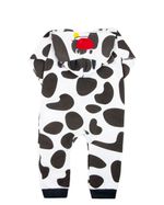 Macacao Bebe Touca Moletinho Flanelado Estampado Vaquinha