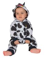 Macacao Bebe Touca Moletinho Flanelado Estampado Vaquinha