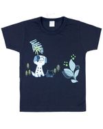 Conjunto Manga Curta Bebê Menino 10M a 3 Anos Malha e Moletinho Silk Screen e Bordado Cachorrinho