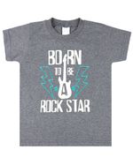 Conjunto Infantil Menino Malha Colorê Soft Touch e Indigo Stone Washed Rock Star