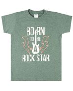 Conjunto Infantil Menino Malha Colorê Soft Touch e Indigo Stone Washed Rock Star