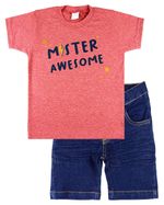 Conjunto Infantil Menino Malhão Vintage Vellutato e Índigo Stone Washed Mister Awesome