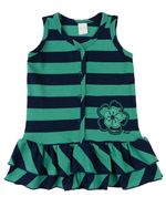 Vestido Infantil Piquet Listrado Bordado Florzinha