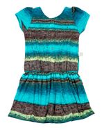 Vestido Infantil em Malha Flamê Reciclato Estampa Listrada