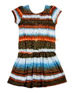 Vestido Infantil em Malha Flamê Reciclato Estampa Listrada