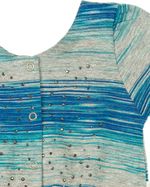 Vestido Infantil Malha Mescla Estampada Strass