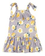Vestido Infantil Verão Sem Mangas Microfibra Estampa Digital Floral