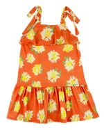 Vestido Infantil Verão Sem Mangas Microfibra Estampa Digital Floral