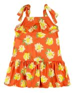 Vestido Infantil Verão Sem Mangas Microfibra Estampa Digital Floral