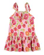 Vestido Infantil Verão Sem Mangas Microfibra Estampa Digital Floral