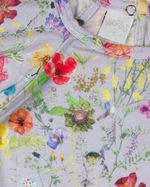 Vestido Infantil Verão Manga Cavada Microfibra Estampa Digital Rosas