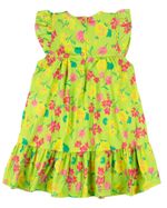 Vestido Infantil Verão Manga Cavada Microfibra Estampa Digital Floral