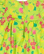 Vestido Infantil Verão Manga Cavada Microfibra Estampa Digital Floral