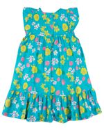 Vestido Infantil Verão Manga Cavada Microfibra Estampa Digital Floral