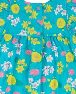 Vestido Infantil Verão Manga Cavada Microfibra Estampa Digital Floral
