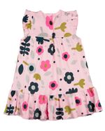 Vestido Bebê Menina Infantil Verão 10M a 3 Anos Manga Cavada Suedine Estampado Floral