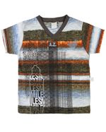 Camiseta Malha Flamê Reciclato Estampada Prédios