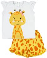 Pijama Curto Menina Infantil 10 Meses a 4 Anos Cotton Fino Verão Manga Curta Bichinhos