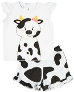Pijama Curto Menina Infantil 10 Meses a 4 Anos Cotton Fino Verão Manga Curta Bichinhos