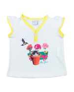 Pijama Infantil Menina Malha Lisa e Listrada Beija Flor e Gatinho