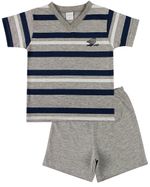 Pijama Infantil Menino Malha Mescla Listrada Silk AZ