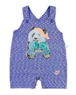 Salopete Bebê Malha Flamê Vintage Urso Boxeador