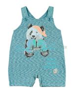Salopete Bebê Malha Flamê Vintage Urso Boxeador