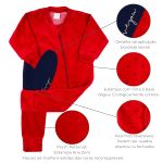 Macacao Bebe Menina Plush Estampado Bolinhas Kit Macacão Plush Menina Coração 2 Peças