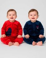 Macacao Bebe Menina Plush Estampado Bolinhas Kit Macacão Plush Menina Coração 2 Peças