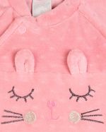 Macacão Bebê Menina Plush Trabalhado Bordado Coelhinha