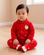 Macacão Bebê Plush Bordado Pinguim