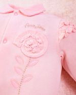 Saída Maternidade Menina Plush Flor Aplicada