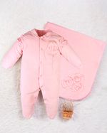 Saída Maternidade Menina Plush Flor Aplicada