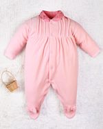 Saída Maternidade Menina Plush Golinha Bordada Flores