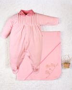 Saída Maternidade Menina Plush Golinha Bordada Flores