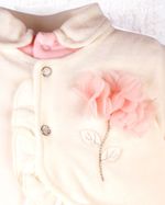 Saída Maternidade Menina Plush Flor Aplicada