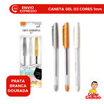 CANETA ESFEROGRAFICA GEL PONTA 1MM 03 CORES