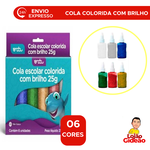 COLA ESCOLAR COLORIDA COM BRILHO 06 CORES