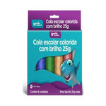 COLA ESCOLAR COLORIDA COM BRILHO 06 CORES