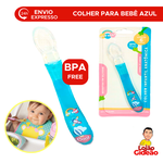 COLHER BABY DE SILICONE AZUL